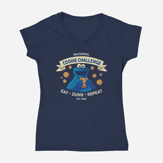 National Cookie Challenge-Womens-V-Neck-Tee-erion_designs
