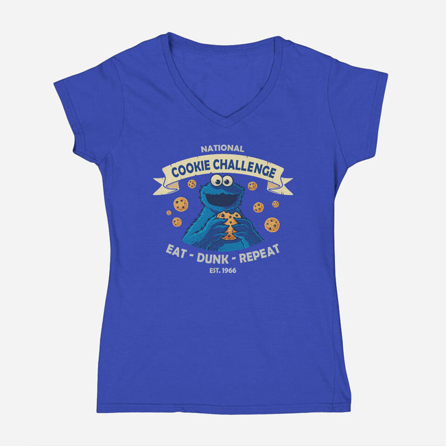 National Cookie Challenge-Womens-V-Neck-Tee-erion_designs