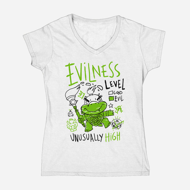 Evilness Level-Womens-V-Neck-Tee-demonigote