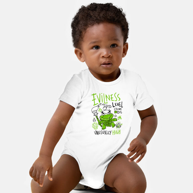 Evilness Level-Baby-Basic-Onesie-demonigote