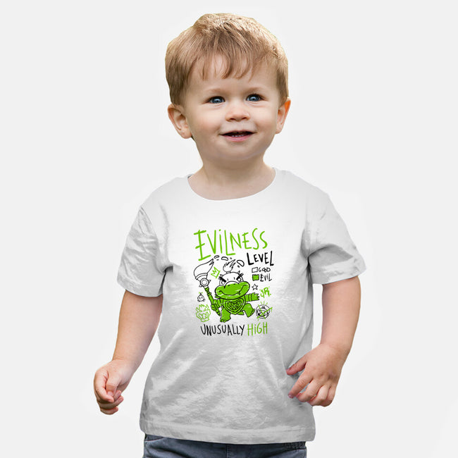 Evilness Level-Baby-Basic-Tee-demonigote