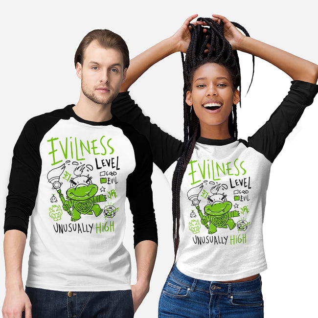 Evilness Level-Unisex-Baseball-Tee-demonigote