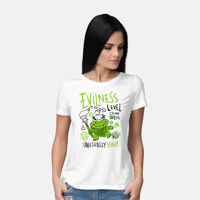 Evilness Level-Womens-Basic-Tee-demonigote