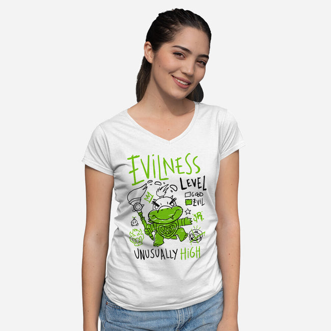 Evilness Level-Womens-V-Neck-Tee-demonigote