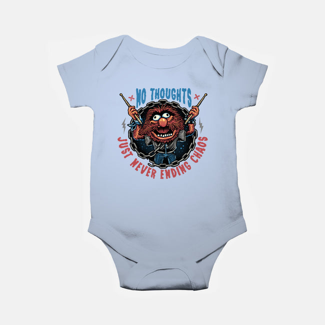 No Thoughts Just Never Ending Chaos-Baby-Basic-Onesie-glitchygorilla