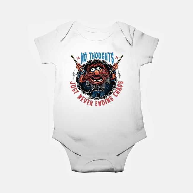 No Thoughts Just Never Ending Chaos-Baby-Basic-Onesie-glitchygorilla