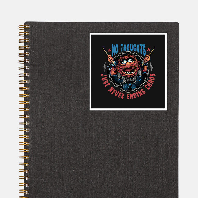 No Thoughts Just Never Ending Chaos-None-Glossy-Sticker-glitchygorilla