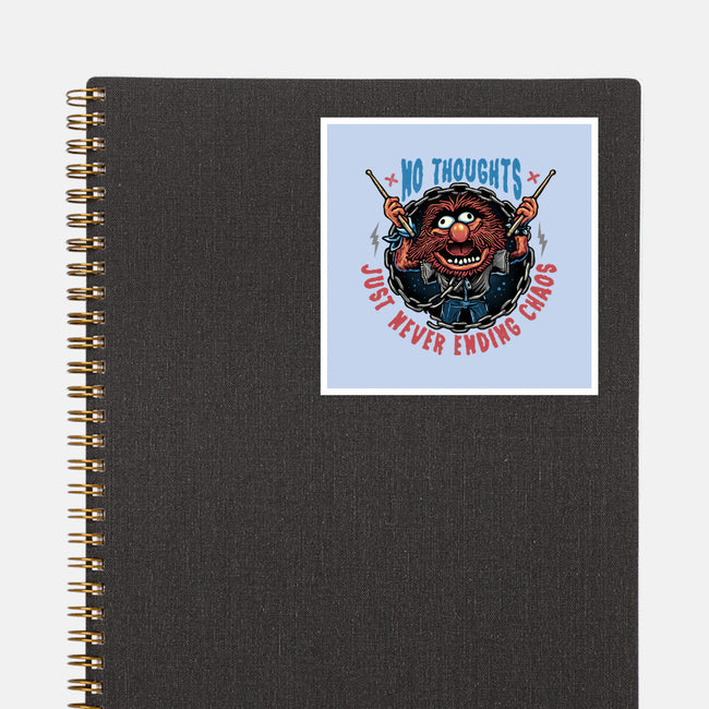 No Thoughts Just Never Ending Chaos-None-Glossy-Sticker-glitchygorilla