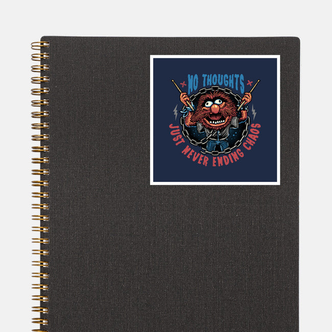 No Thoughts Just Never Ending Chaos-None-Glossy-Sticker-glitchygorilla