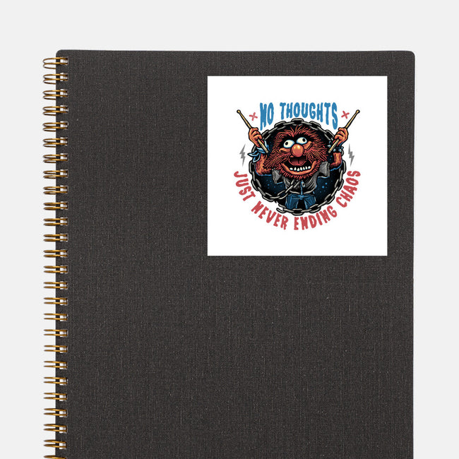 No Thoughts Just Never Ending Chaos-None-Glossy-Sticker-glitchygorilla
