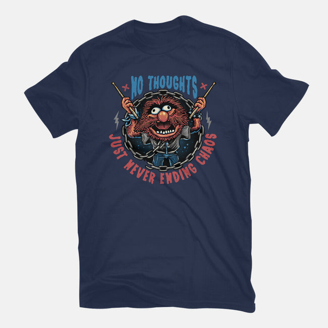 No Thoughts Just Never Ending Chaos-Womens-Basic-Tee-glitchygorilla