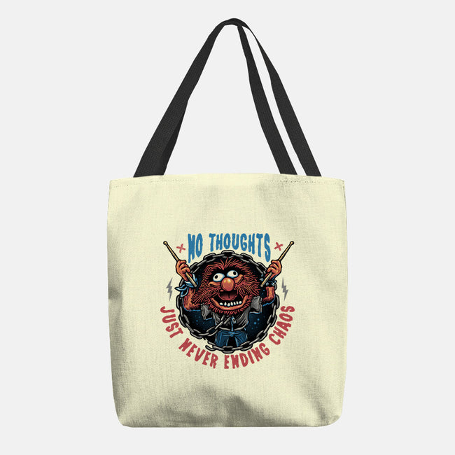 No Thoughts Just Never Ending Chaos-None-Basic Tote-Bag-glitchygorilla