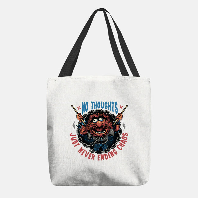 No Thoughts Just Never Ending Chaos-None-Basic Tote-Bag-glitchygorilla