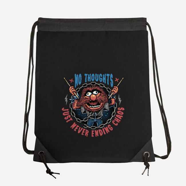 No Thoughts Just Never Ending Chaos-None-Drawstring-Bag-glitchygorilla
