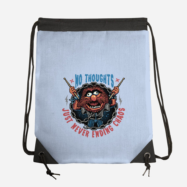 No Thoughts Just Never Ending Chaos-None-Drawstring-Bag-glitchygorilla