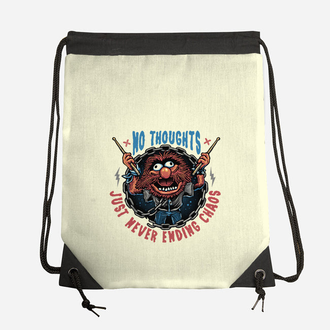 No Thoughts Just Never Ending Chaos-None-Drawstring-Bag-glitchygorilla