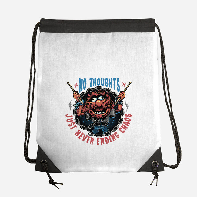 No Thoughts Just Never Ending Chaos-None-Drawstring-Bag-glitchygorilla