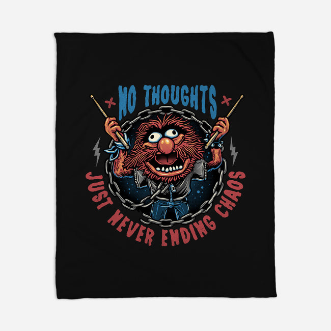 No Thoughts Just Never Ending Chaos-None-Fleece-Blanket-glitchygorilla