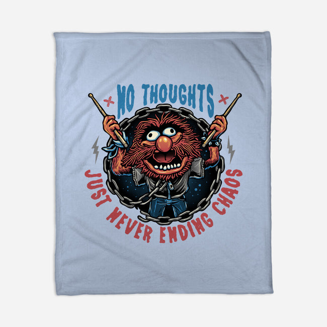 No Thoughts Just Never Ending Chaos-None-Fleece-Blanket-glitchygorilla