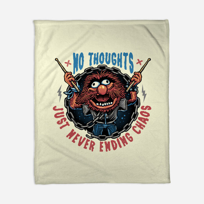 No Thoughts Just Never Ending Chaos-None-Fleece-Blanket-glitchygorilla