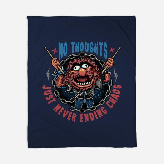 No Thoughts Just Never Ending Chaos-None-Fleece-Blanket-glitchygorilla