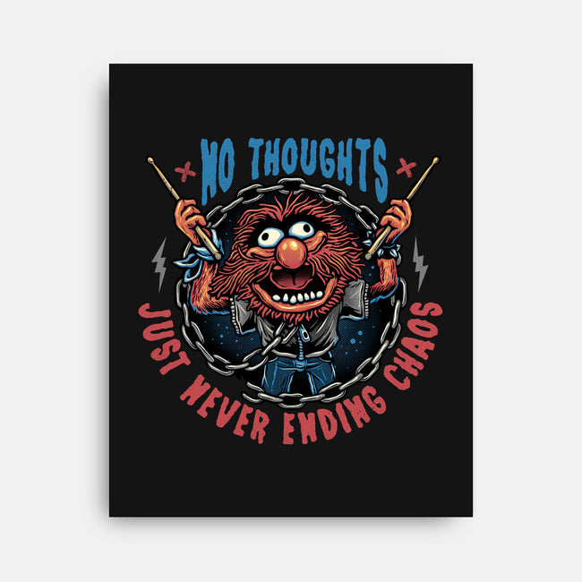 No Thoughts Just Never Ending Chaos-None-Stretched-Canvas-glitchygorilla