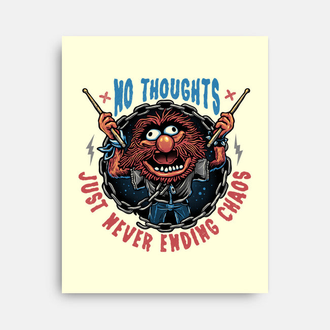 No Thoughts Just Never Ending Chaos-None-Stretched-Canvas-glitchygorilla