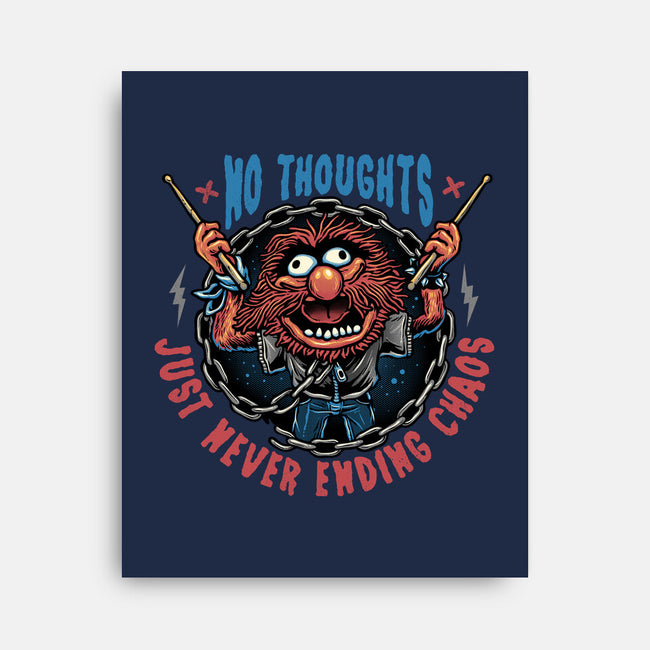 No Thoughts Just Never Ending Chaos-None-Stretched-Canvas-glitchygorilla