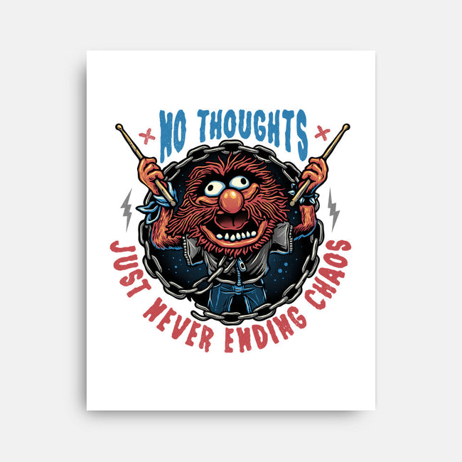 No Thoughts Just Never Ending Chaos-None-Stretched-Canvas-glitchygorilla