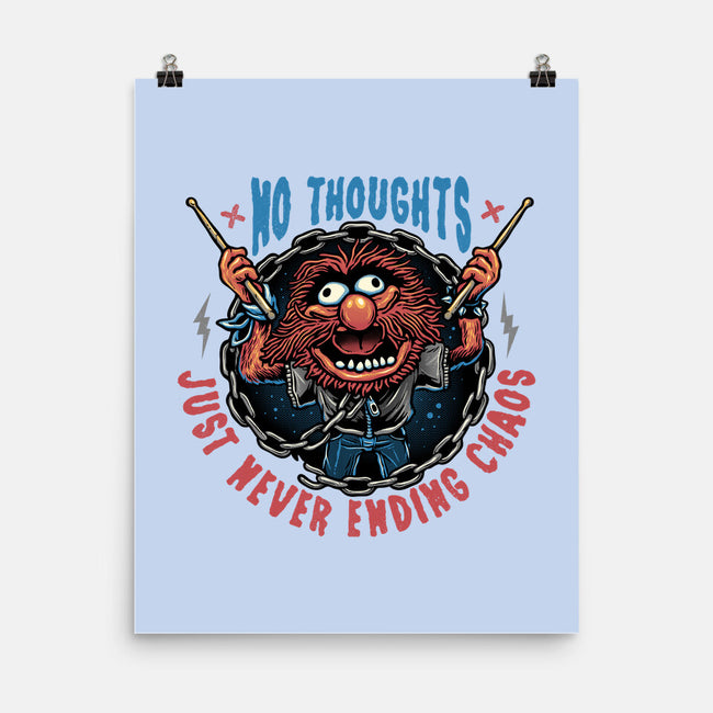 No Thoughts Just Never Ending Chaos-None-Matte-Poster-glitchygorilla