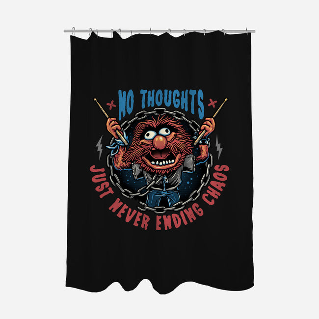 No Thoughts Just Never Ending Chaos-None-Polyester-Shower Curtain-glitchygorilla