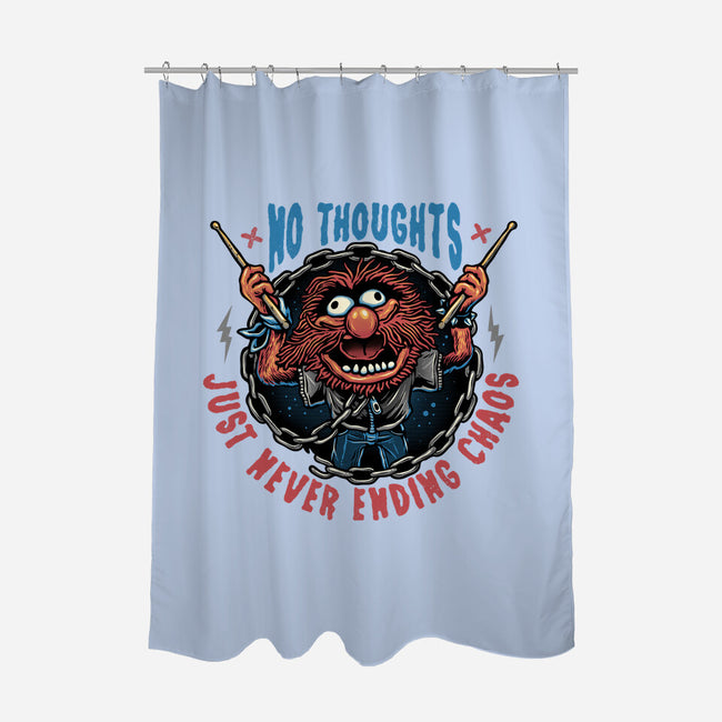 No Thoughts Just Never Ending Chaos-None-Polyester-Shower Curtain-glitchygorilla