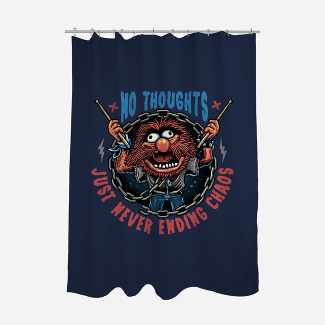 No Thoughts Just Never Ending Chaos-None-Polyester-Shower Curtain-glitchygorilla