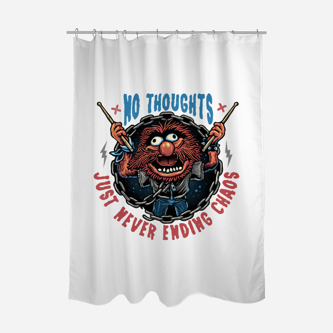 No Thoughts Just Never Ending Chaos-None-Polyester-Shower Curtain-glitchygorilla