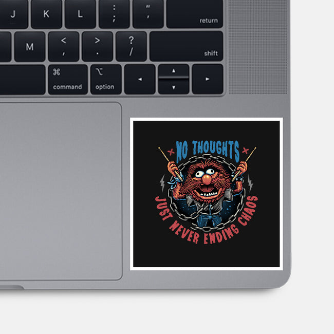 No Thoughts Just Never Ending Chaos-None-Glossy-Sticker-glitchygorilla