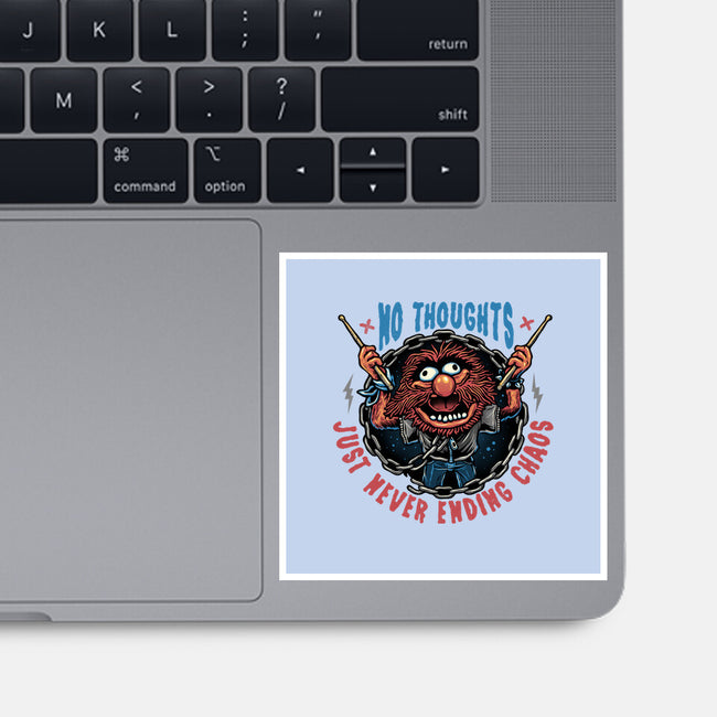 No Thoughts Just Never Ending Chaos-None-Glossy-Sticker-glitchygorilla