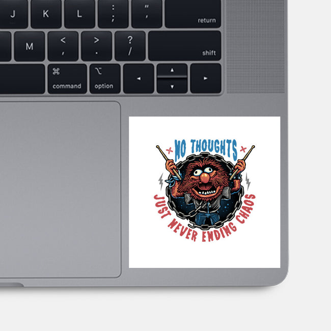 No Thoughts Just Never Ending Chaos-None-Glossy-Sticker-glitchygorilla