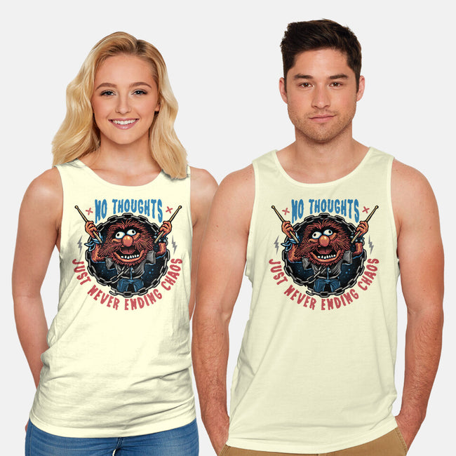 No Thoughts Just Never Ending Chaos-Unisex-Basic-Tank-glitchygorilla