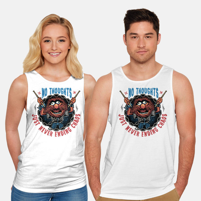 No Thoughts Just Never Ending Chaos-Unisex-Basic-Tank-glitchygorilla