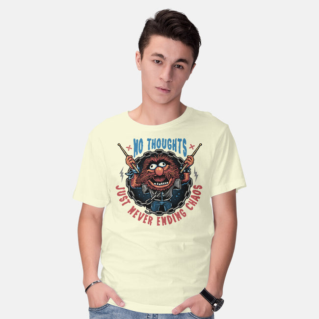 No Thoughts Just Never Ending Chaos-Mens-Basic-Tee-glitchygorilla