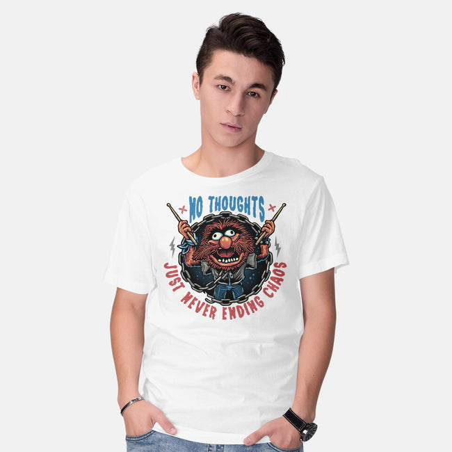No Thoughts Just Never Ending Chaos-Mens-Basic-Tee-glitchygorilla