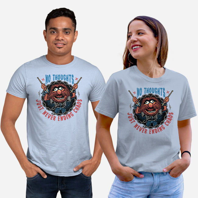 No Thoughts Just Never Ending Chaos-Unisex-Basic-Tee-glitchygorilla