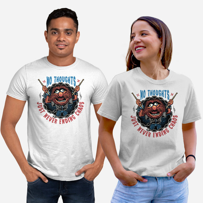 No Thoughts Just Never Ending Chaos-Unisex-Basic-Tee-glitchygorilla