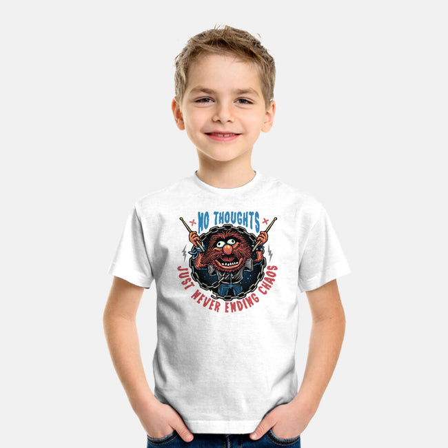 No Thoughts Just Never Ending Chaos-Youth-Basic-Tee-glitchygorilla