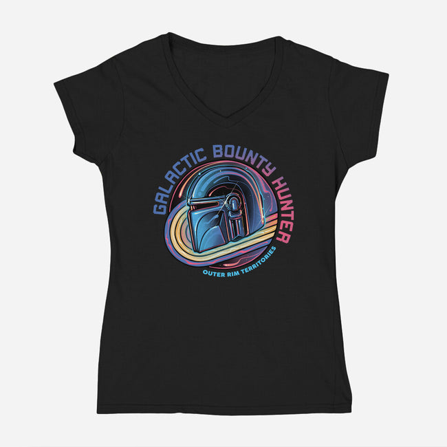 Outer Rim Territories Bounty Hunter-Womens-V-Neck-Tee-glitchygorilla