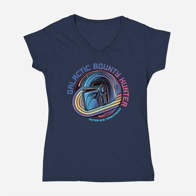 Outer Rim Territories Bounty Hunter-Womens-V-Neck-Tee-glitchygorilla