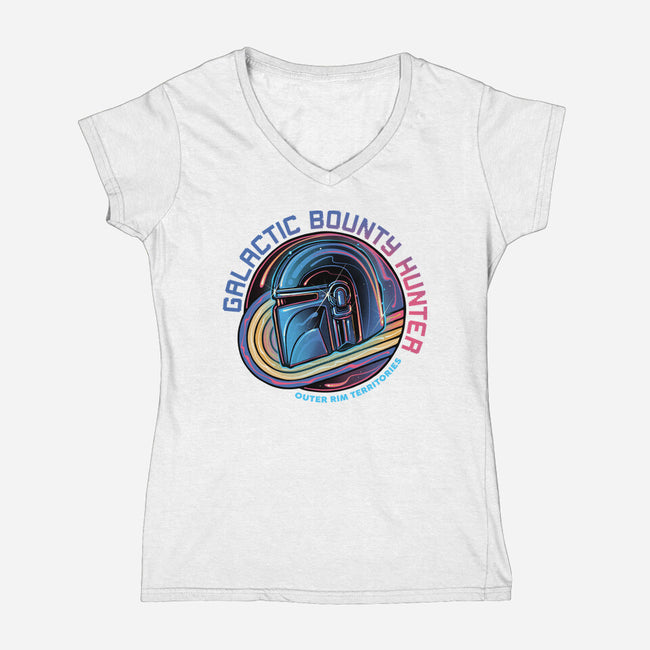 Outer Rim Territories Bounty Hunter-Womens-V-Neck-Tee-glitchygorilla