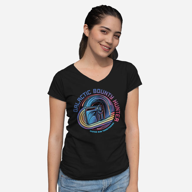 Outer Rim Territories Bounty Hunter-Womens-V-Neck-Tee-glitchygorilla