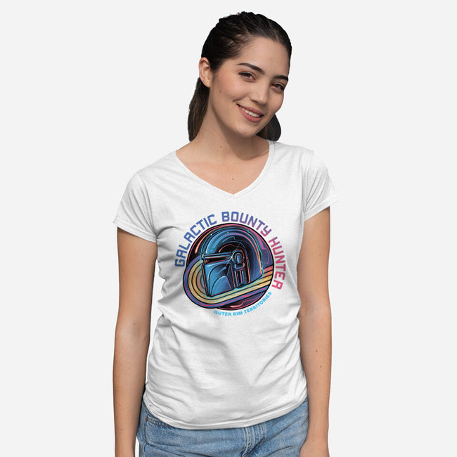 Outer Rim Territories Bounty Hunter-Womens-V-Neck-Tee-glitchygorilla