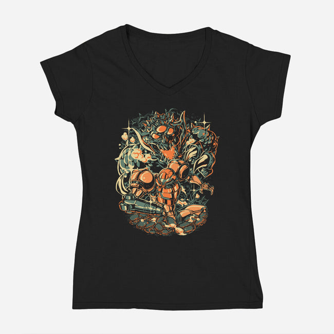 A Catastrophic Day-Womens-V-Neck-Tee-Estudio Horta